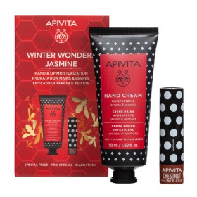 Apivita Winter Wonders Jasmine Κρέμα Χεριών Γιασεμί 50ml & Lip Care Chestnut