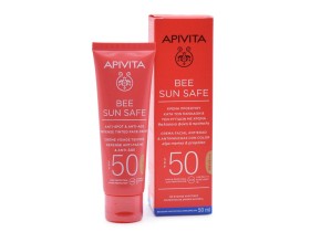 APIVITA BEE SUN SAFE Anti-Spot & Anti-Age Defense Tinted Κρέμα Προσώπου SPF50