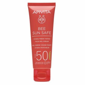 APIVITA BEE SUN SAFE Ενυδατική Κρέμα-Gel Προσώπου με Χρώμα SPF50