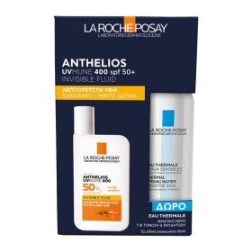 La Roche Posay Promo Anthelios Uvmune 400 Invisible Fluid SPF50+ Αντηλιακό Γαλάκτωμα Προσώπου με Άρωμα, 50ml & Δώρο Eau Thermale Ιαματικό Νερό, 50ml,