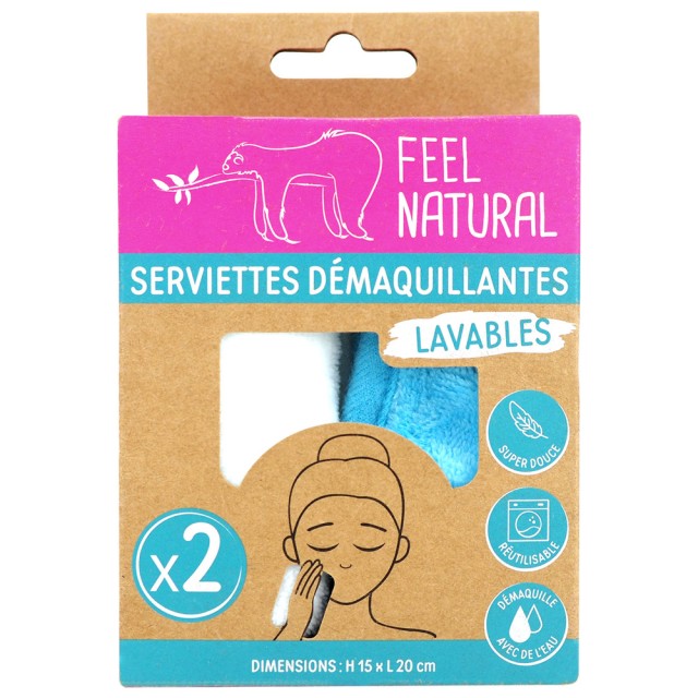 FEEL NATURAL SERVIETTES DEMAQUILLANTES