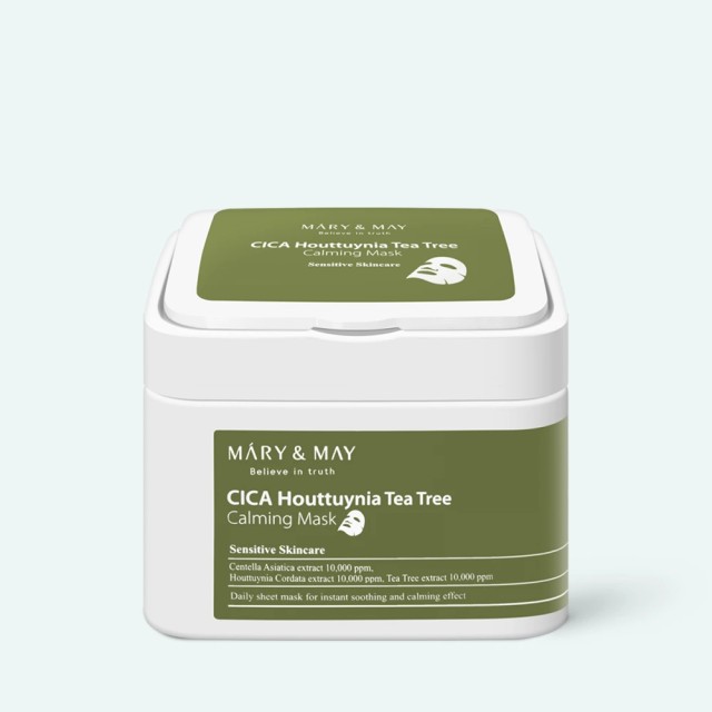 Mary & May Cica Houttuynia Tea Tree Calming Mask - Πακέτο με 30 τεμάχια μάσκες προσώπου