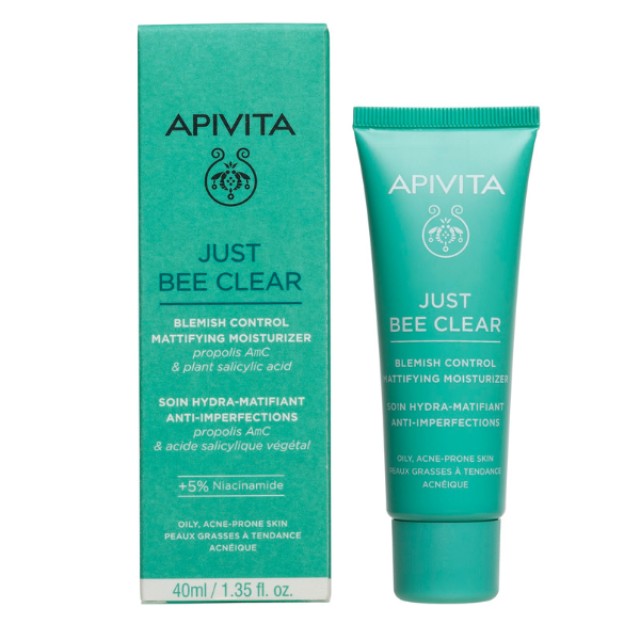 Apivita Just Bee Clear Blemish Control Mattifying Moisturizer  Κρέμα κατά των Ατελειών 40ml