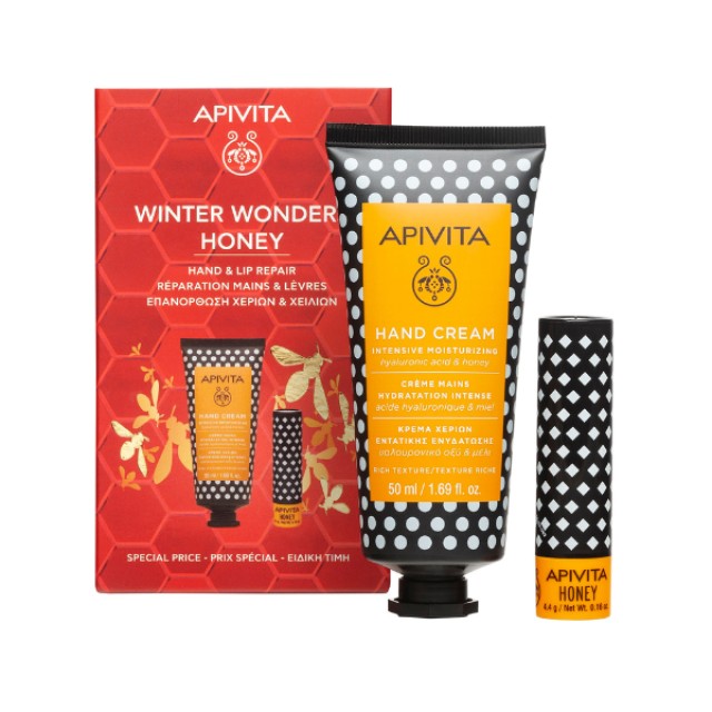 Apivita Winter Wonders Honey Κρέμα Χεριών 50ml & Apivita Lip Care Honey