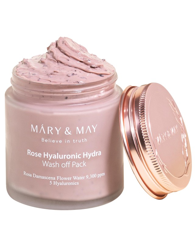 Mary&May - Rose Hyaluronic Hydra Wash off Pack - Moisturizing Mask with Clay - 125g - Wash off μάσκα αργίλου 125gr