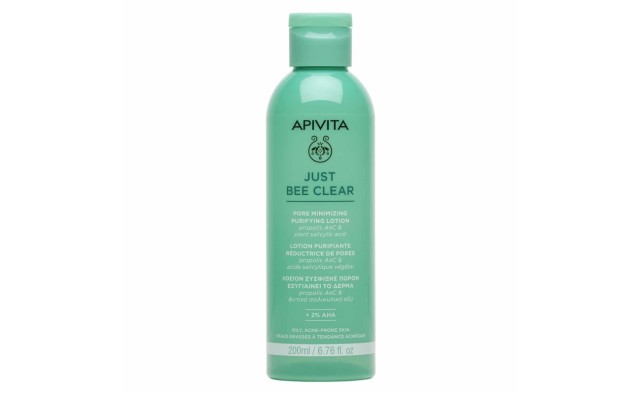 Apivita Just Bee Clear Λοσιόν Σύσφιξης Πόρων με Propolis AmC & Φυτικό Σαλικυλικό Οξύ 200ml