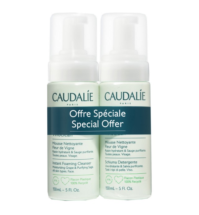 CAUDALIE VINOCLEAN INSTΑΝΤ FOAMΙΝG CLEANSING  DUO - 150 ML