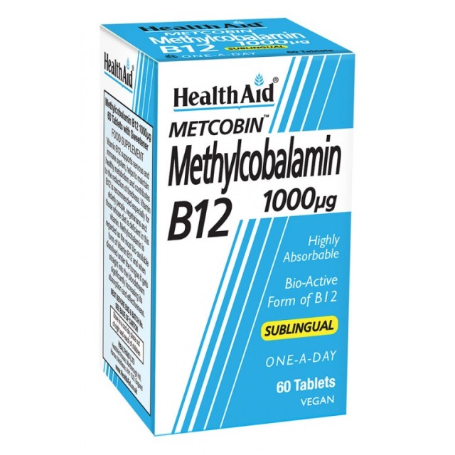 HEALTH AID Metcobin Methylcobalamin B12 1000mg 60 Ταμπλέτες