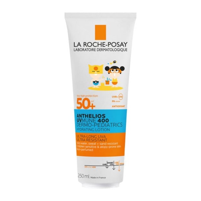 La Roche Posay Anthelios Uvmune 400 Dermo-Pediatrics Hydrating Lotion SPF 50+ Παιδικό Ενυδατικό Αντηλιακό Γαλάκτωμα για Ευαίσθητο & με Τάση Ατοπίας Δέρμα, 250ml