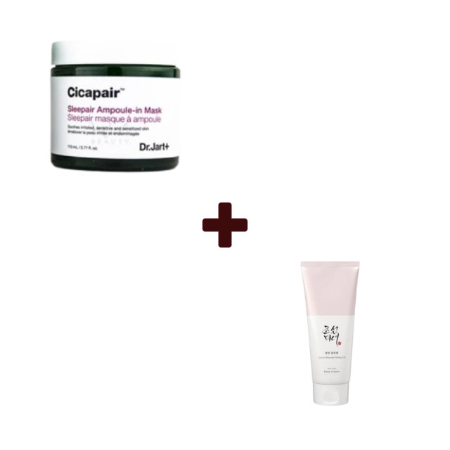 Dr.jart+ Cicapair Tiger Grass Sleepair Intensive Mask 30ml + Beauty Of Joseon Apricot Blossom Peeling Gel 100ml