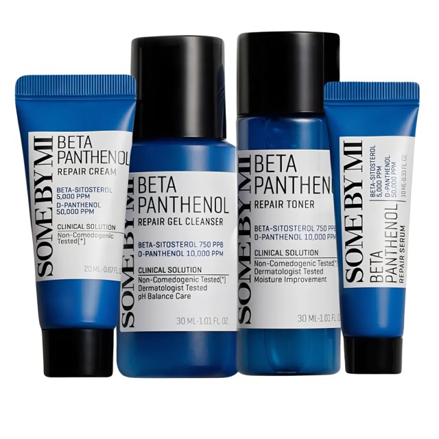 Some By Mi Beta Panthenol Repair Starter Kit Σετ Περιποίησης για Ενυδάτωση με Serum 10ml, Toner 30ml , Καθαριστικό Προσώπου 30ml & Κρέμα Προσώπου 30ml