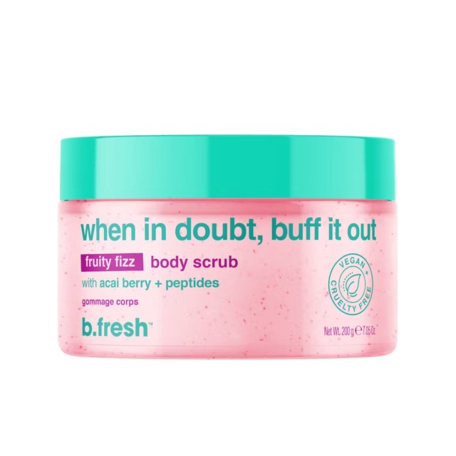 Scrub αναζωογόνησης & απολέπισης σώματος, fruity fizz, When in doubt buff it out 200gr - BFresh