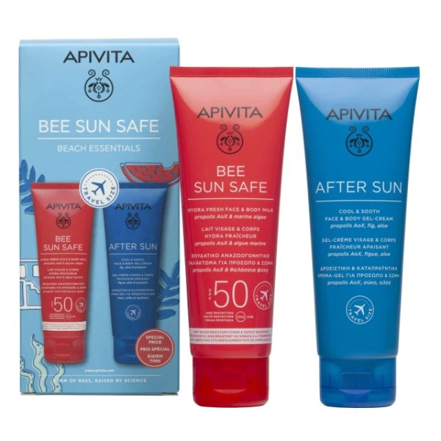 Apivita Set Bee Sun Safe Hydra Fresh Face & Body Milk SPF50 100ml + After Sun Cool & Sooth Face & Body Gel-Cream 100ml