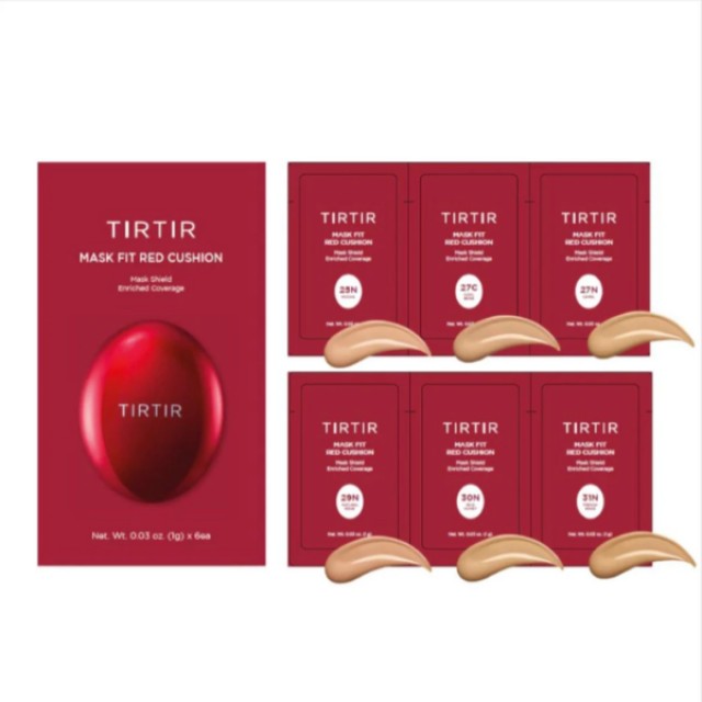 TirTir Mask Fit Red Cushion 25N 27C 27N 29N 30N 31N - Trial Kit 6 medium αποχρώσεων - 1gr