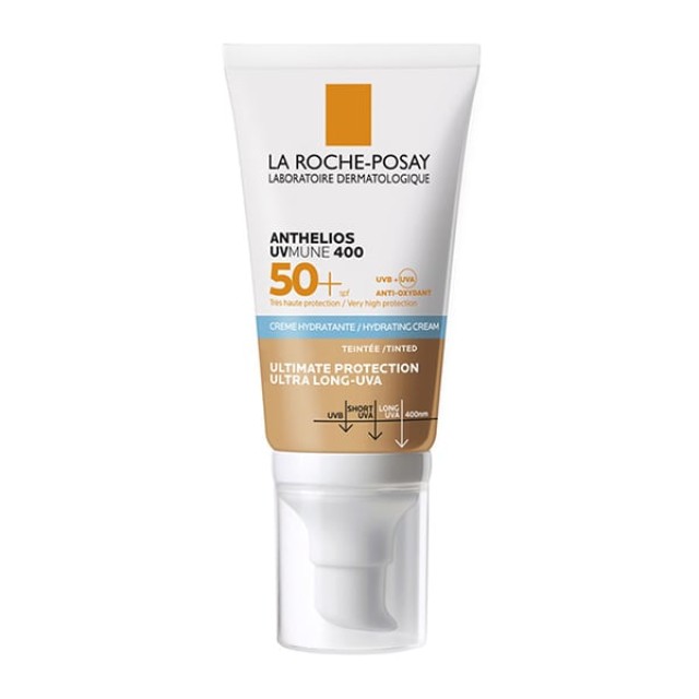 La Roche Posay Anthelios UVMune 400 Hydrating Cream SPF50+ Αντηλιακή Ενυδατική Κρέμα Προσώπου με Χρώμα, 50ml