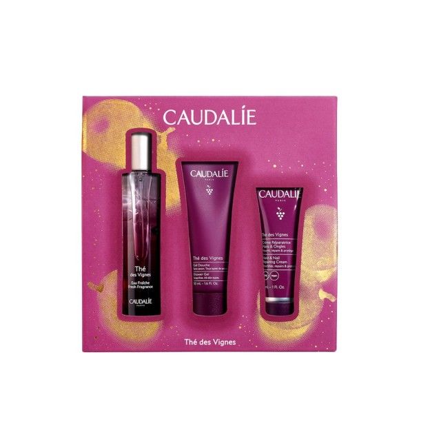 Caudalie The Des Vignes Xmas Promo με Fresh Fragrance Γυναικειο Αρωμα, 50ml & Shower Gel Αφρολουτρο Σωματος, 50ml & Hand & Nail Repairing Cream Ενυδατικη Κρεμα Χεριων & Νυχιων, 30ml, 1σετ