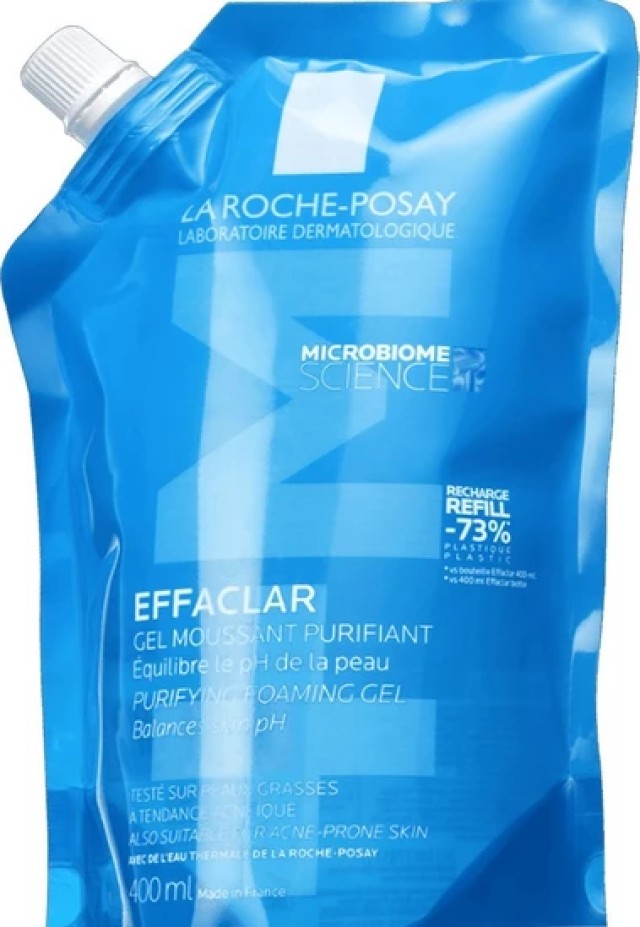 La Roche Posay Effaclar Purifying Foaming Gel Re-fill Καθαρισμός για Λιπαρό Δέρμα με Τάση Ακμής 400ml