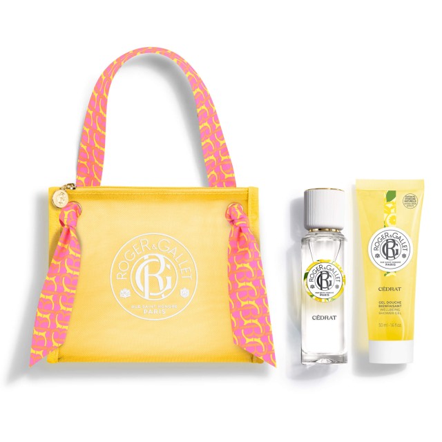 Roger&Gallet Cedrat Promo Wellbeing Fragrant Water Γυναικείο Άρωμα, 30ml, Wellbeing Shower Gel Αναζωογονητικό Αφρόλουτρο, 50ml & Δώρο Τσαντάκι, 1σετ