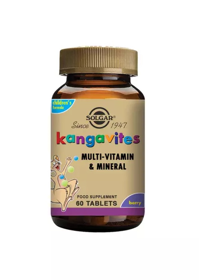 SOLGAR KANGAVITES BOUNCING BERRY COMPLETE MULTIVITAMIN AND MINERAL FORMULA CHEWABLE TABLETS