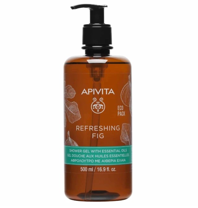 Apivita Refreshing Fig shower gel Αφρόλουτρο Σώματος με Αιθέρια Έλαια Ecopack 500ml