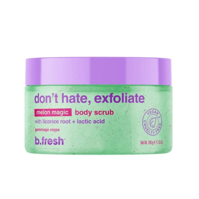 Scrub λάμψης & απολέπισης σώματος, melon magic, dont hate, exfoliate 200gr - BFresh